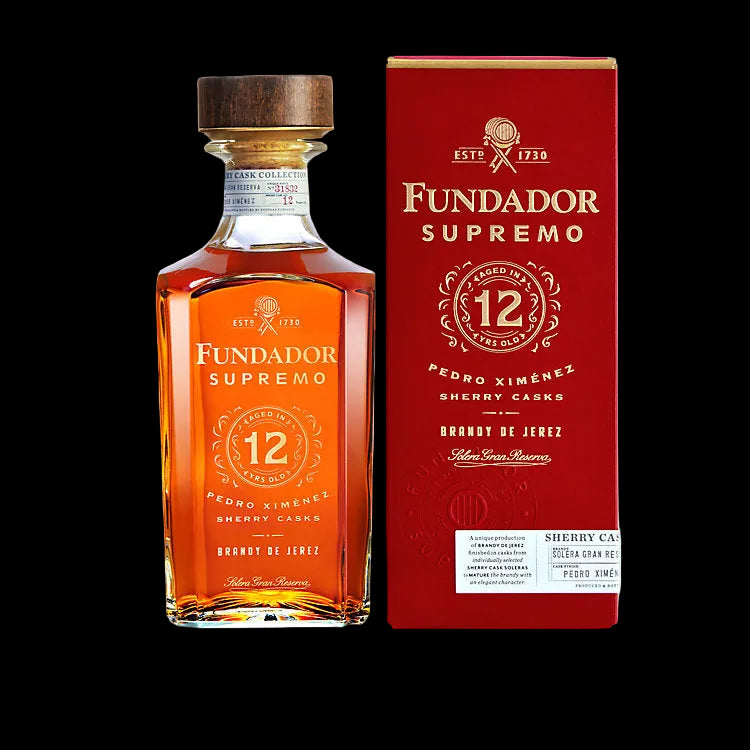 Fundador Supremo Pedro Ximenez Sherry Casks 12 Year Old Brandy de Jerez 1Lt
