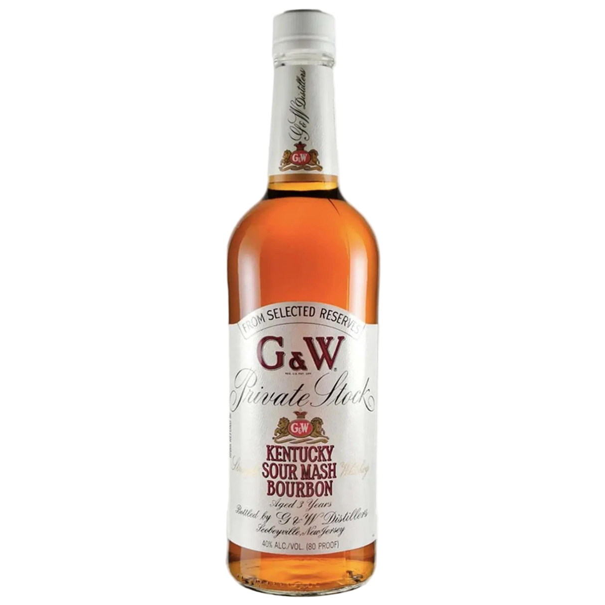 G & W Private Stock Sour Mash Straight Bourbon Whiskey 750ml