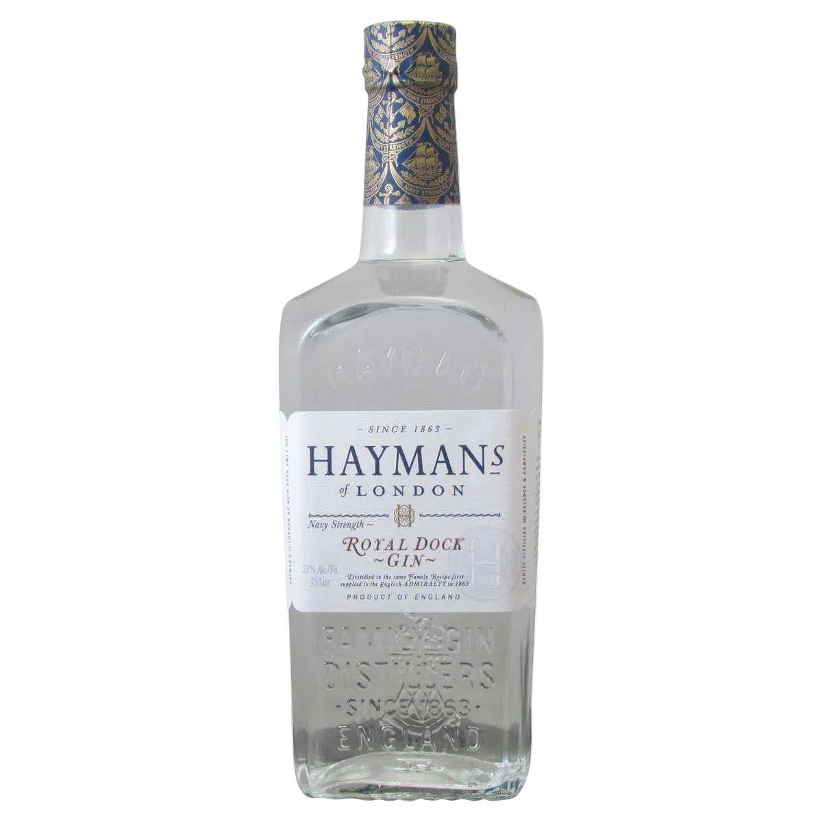 Hayman's Royal Dock of Deptford Navy Strength Gin 750ml