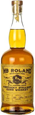 MBR Distillery MB Roland Kentucky Straight Corn Whiskey 750ml