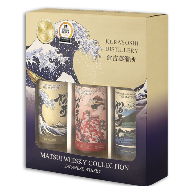Matsui Shuzo The Kurayoshi Sakura Mizunara Peated Whisky 200ml Gift 3-Pack
