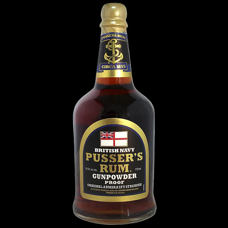 Pusser's British Navy Gunpowder Proof Black Label Original Admiralty Strength Rum 750ml
