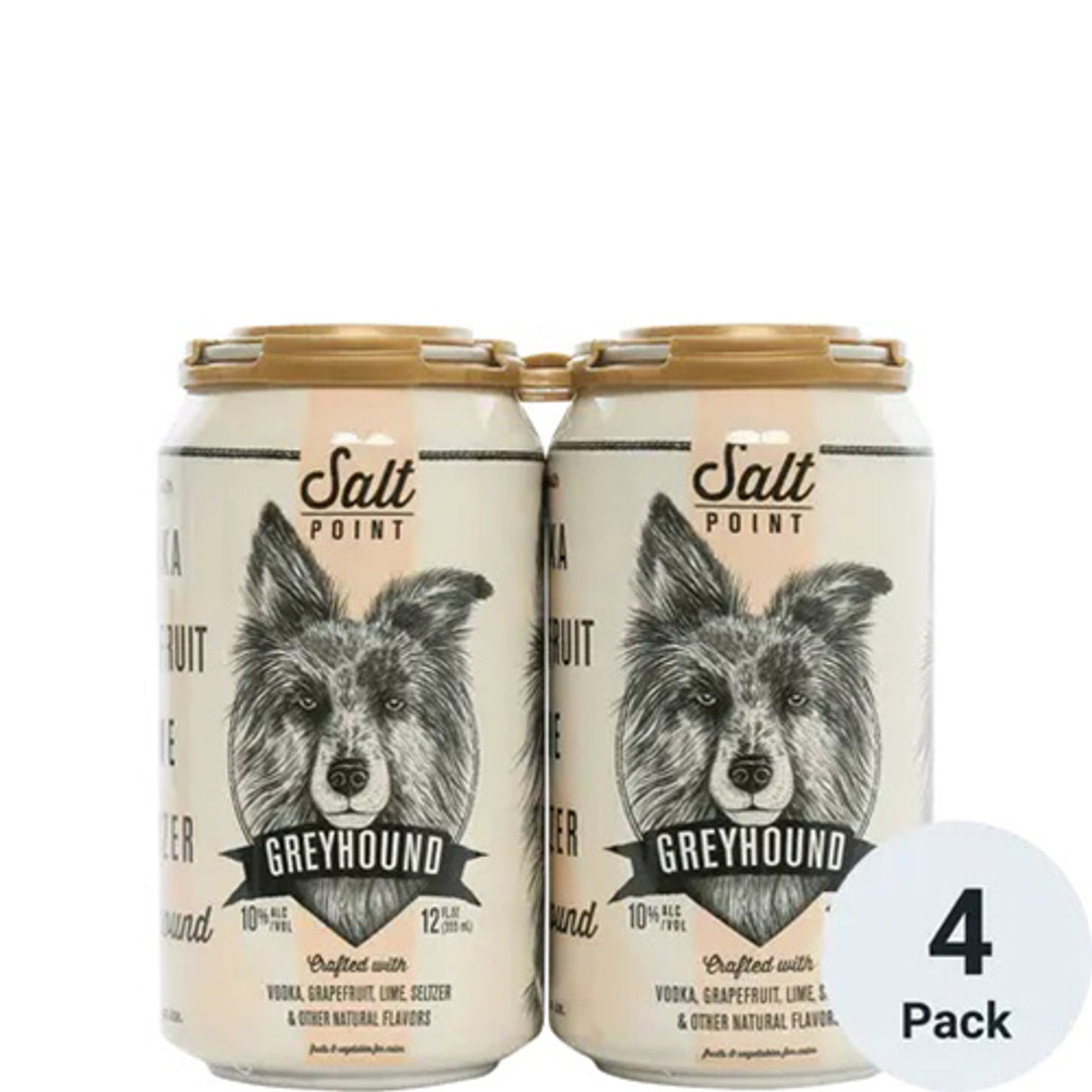 Salt Point Greyhound Grapefruit Lime Seltzer Vodka 12-Oz Can 4-Pack