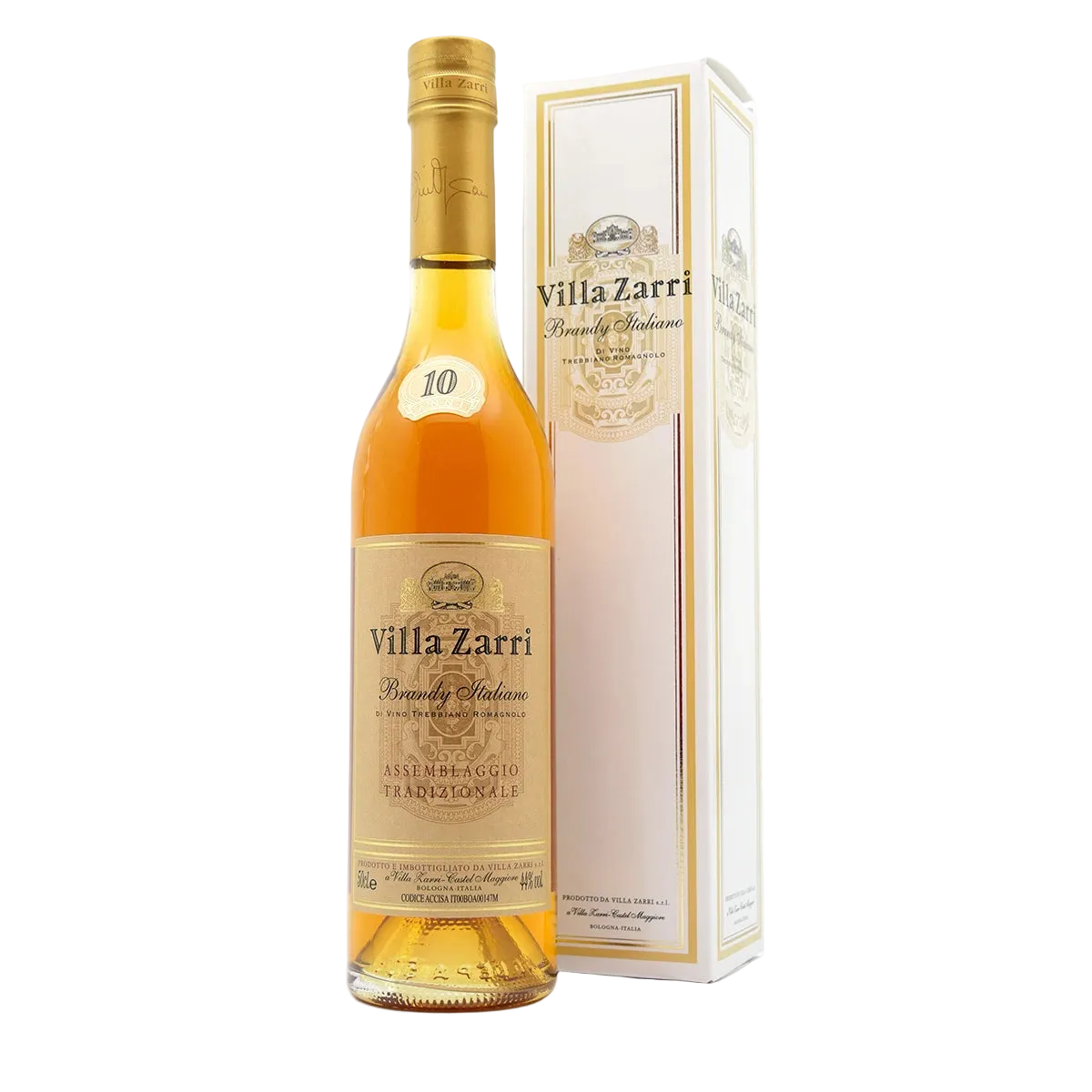 Villa Zarri Brandy Italiano Assemblaggio Tradizionale 10 Anni 700ml