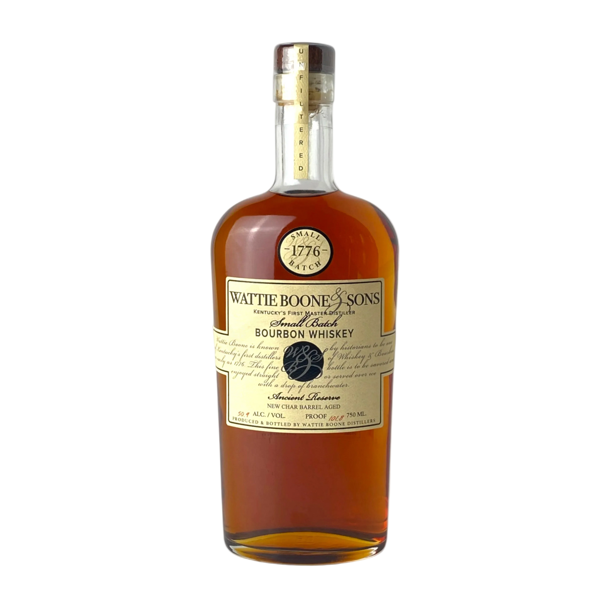Wattie Boone & Sons 1776 Small Batch Ancient Reserve Bourbon Whiskey 750ml