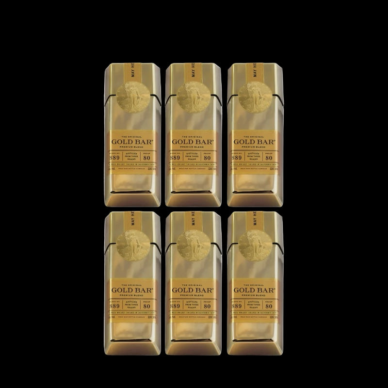 Gold Bar California Cask Finished Blended American Whiskey 50ml Bundle 6-Pack