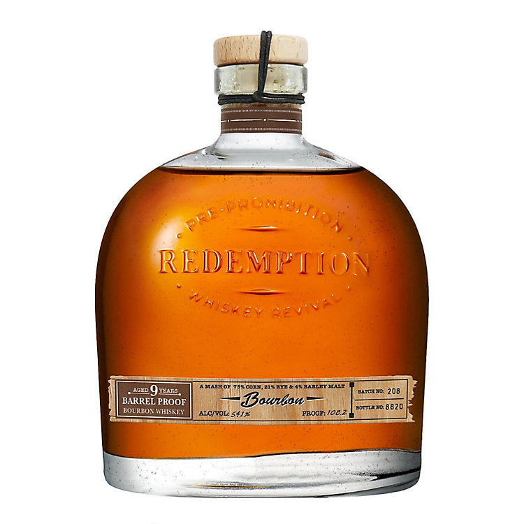 Redemption 9 Year Old Barrel Proof Straight Bourbon Whiskey 750ml