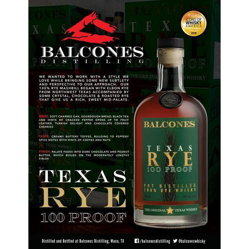 Balcones 100 Proof Rye Whisky 750ml