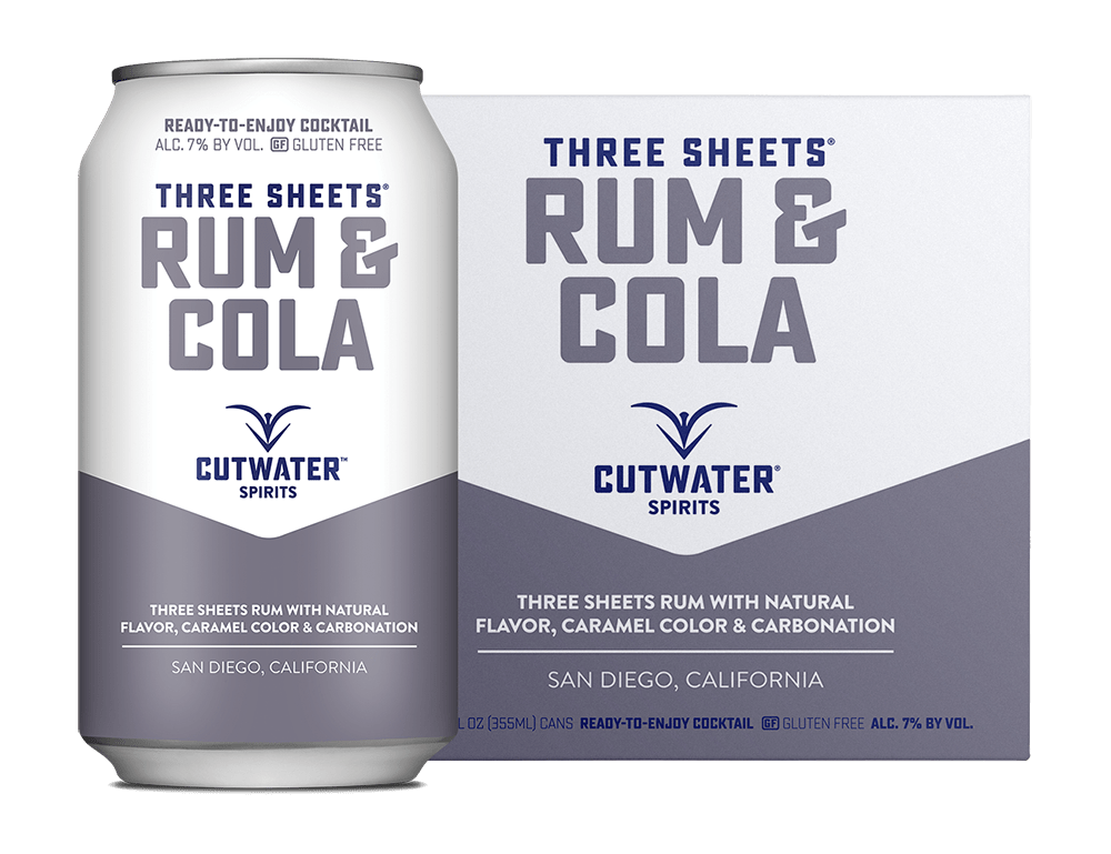 Cutwater Spirits Three Sheets Rum & Cola 12-Oz Can 4-Pack