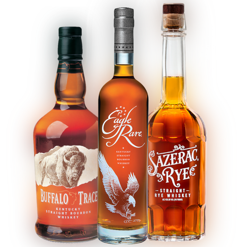 Eagle Rare 10 Year, Sazerac Rye & Buffalo Trace Whiskey Bundle 3-Pack