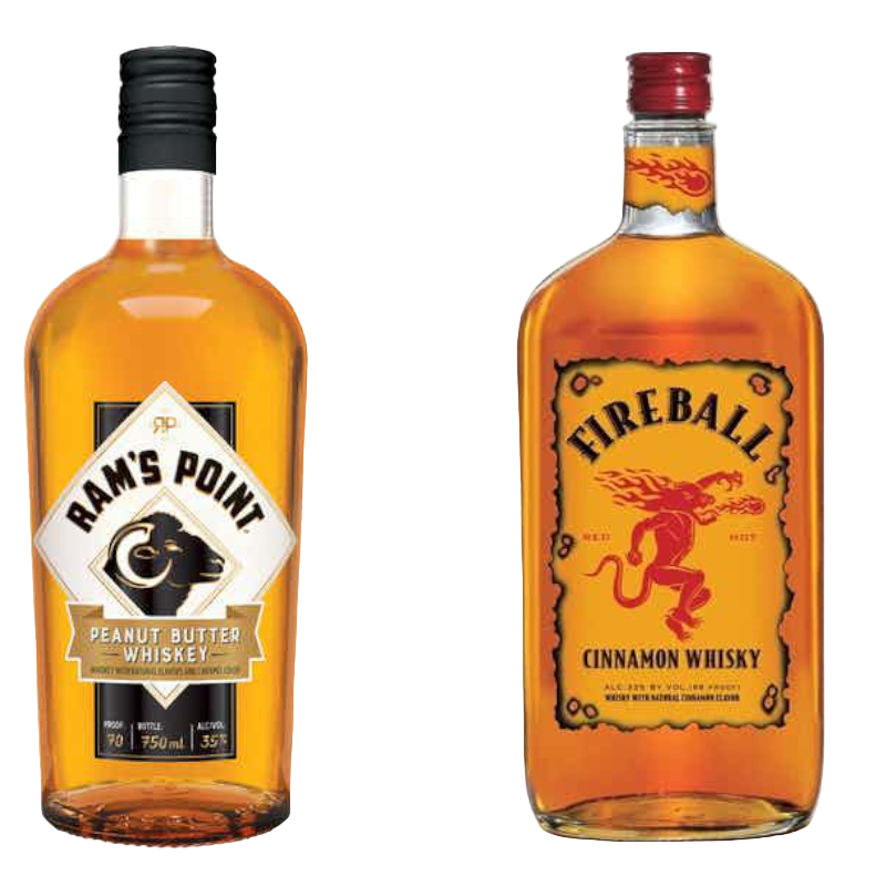 Fireball Cinnamon Whiskey & Rams Point Peanut Butter Whiskey Bundle 750ml 2-Pack