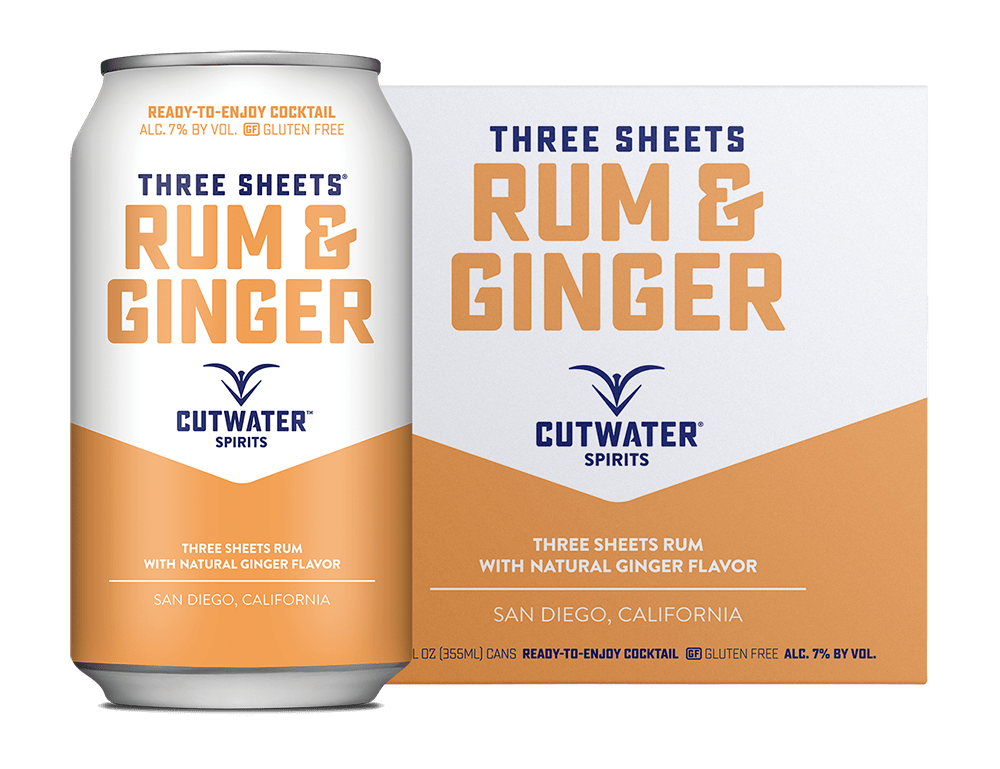 Cutwater Spirits Three Sheets Rum & Ginger 12Oz 4 Pack Cans
