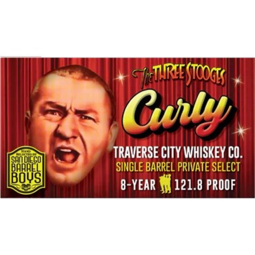 Traverse City Whiskey Co. 8 Year Old Barrel Proof San Diego Barrel Boys Single Barrel Private Select Bourbon 'The Three Stooges - Curly'
