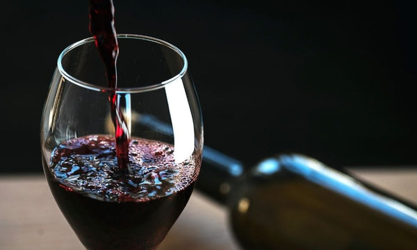 wine glass of cabernet