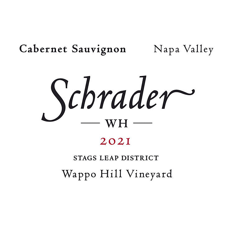 2021 Schrader Cellars WH Wappo Hill Vineyard Stags Leap District Cabernet Sauvignon 750ml