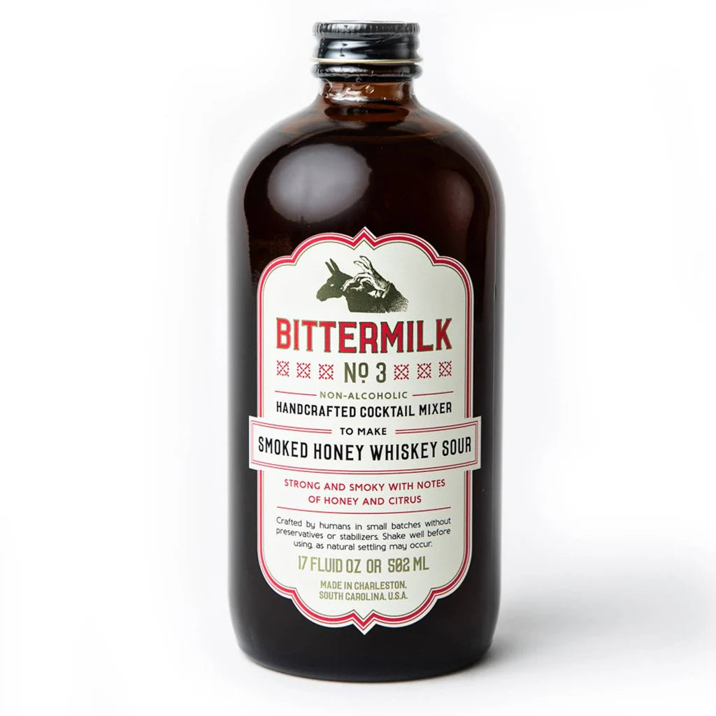 Bittermilk No 3 Smoked Honey Whiskey Sour Cocktail Mixer 17-Oz