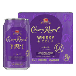 Crown Royal Whisky & Cola Canned Cocktail 12-Oz Can 4-Pack