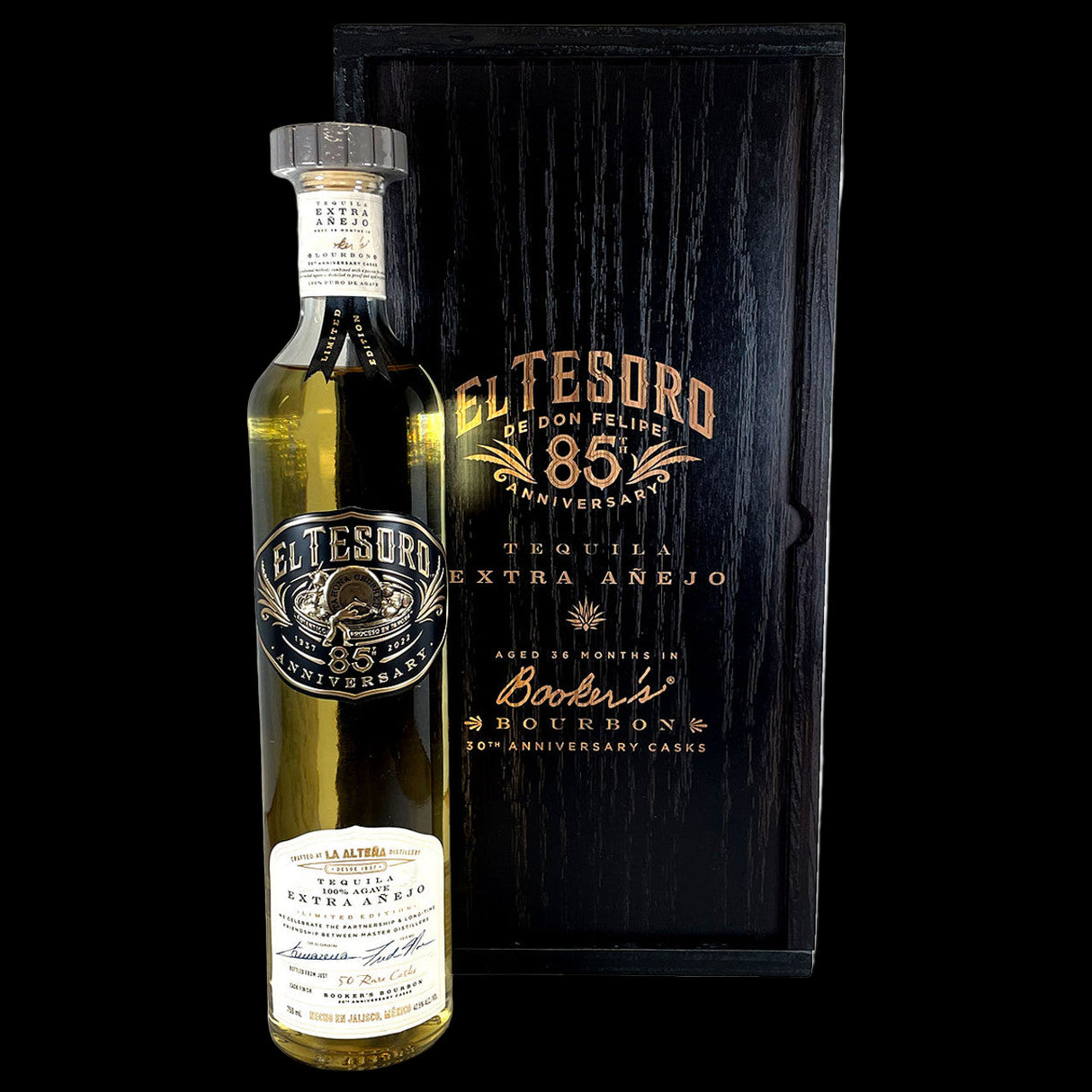 El Tesoro Extra Anejo Aged In Bookers Bourbon 85th Anniversary Tequila 750ml