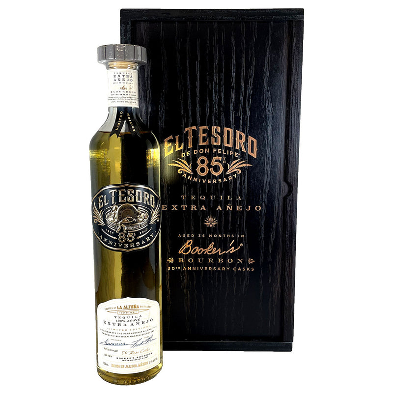 El Tesoro Extra Anejo Aged In Bookers Bourbon 85th Anniversary Tequila 750ml