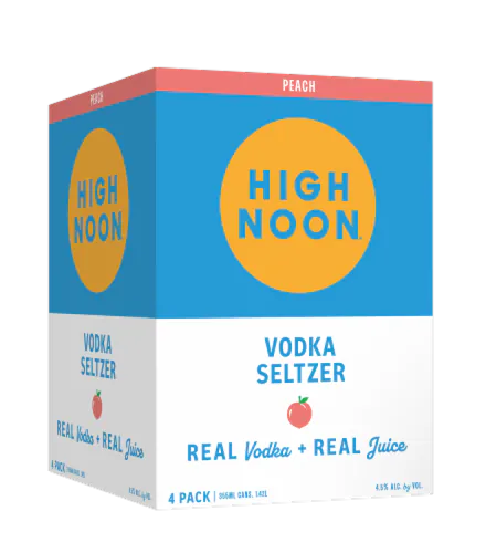 High Noon Peach Vodka Seltzer 12-Oz Can 4-Pack