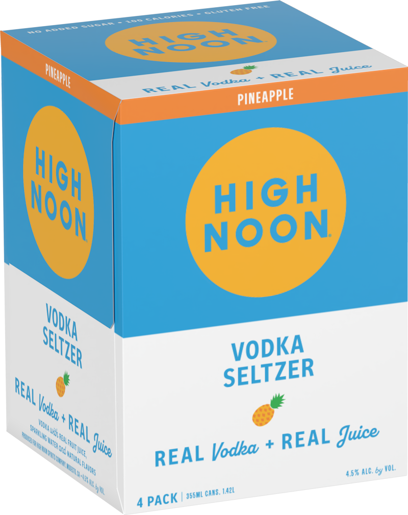 High Noon Pineapple Vodka Seltzer 12-Oz Can 4-Pack