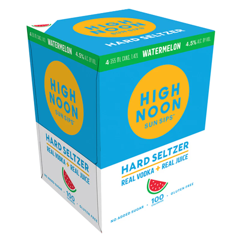 High Noon Watermelon Vodka Seltzer 12-Oz Can 4-Pack