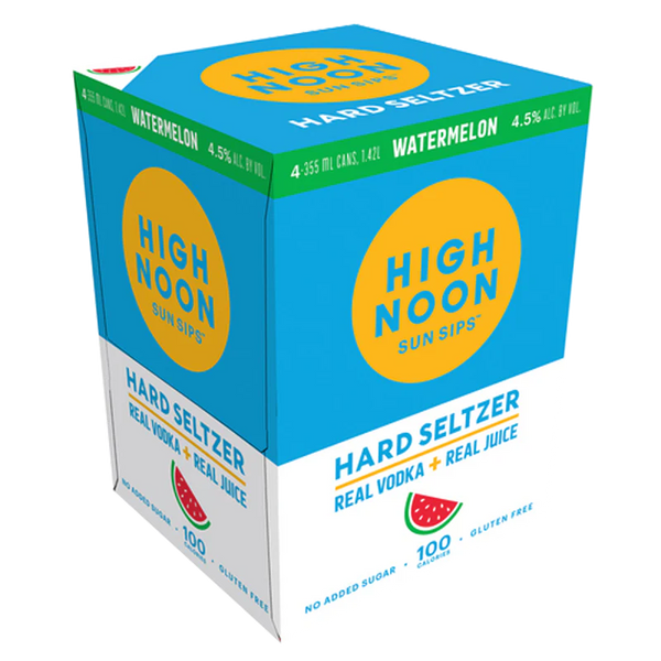 High Noon Watermelon Vodka Seltzer 12-Oz Can 4-Pack