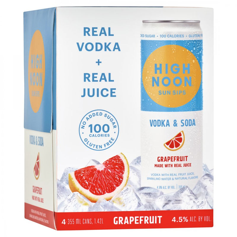 High Noon Grapefruit Vodka Seltzer 12-Oz Can 4-Pack