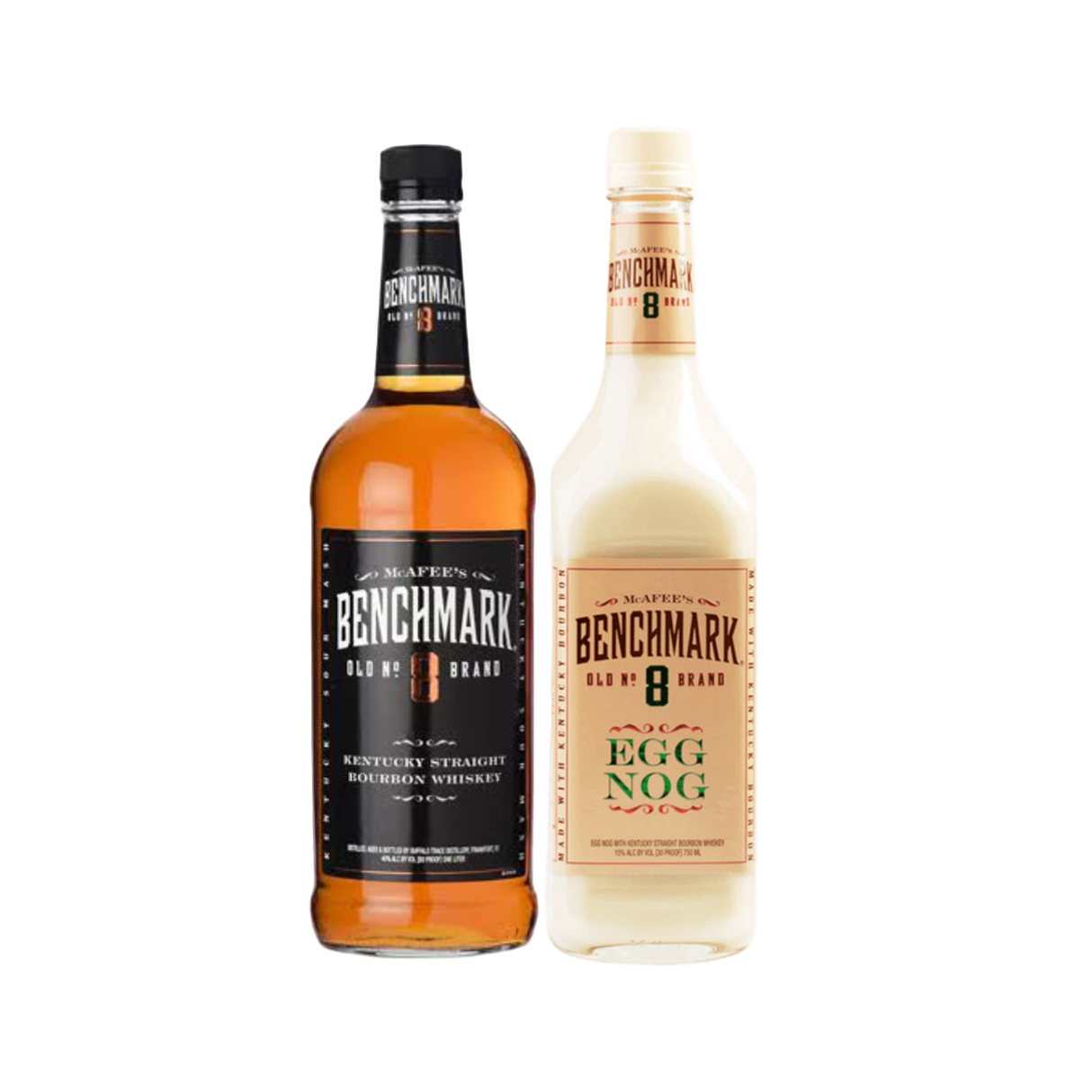McAfee's Benchmark Old No. 8 Bourbon & Egg Nog With Kentucky Bourbon Bundle 750ml 2-Pack