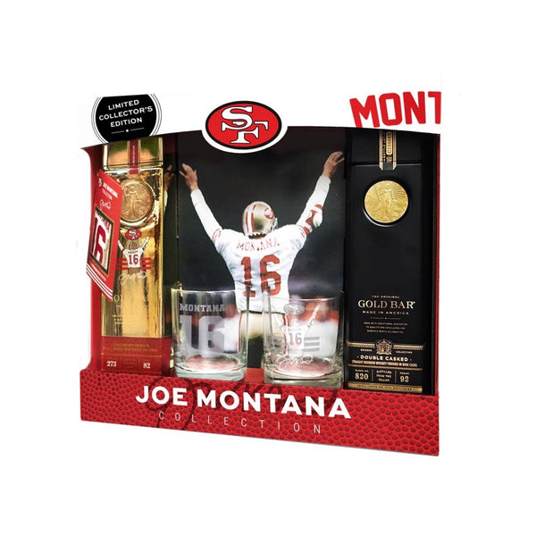 Gold Bar Joe Montana Season Kickoff Collection Bundle 2-Pack with 2 Glass Set