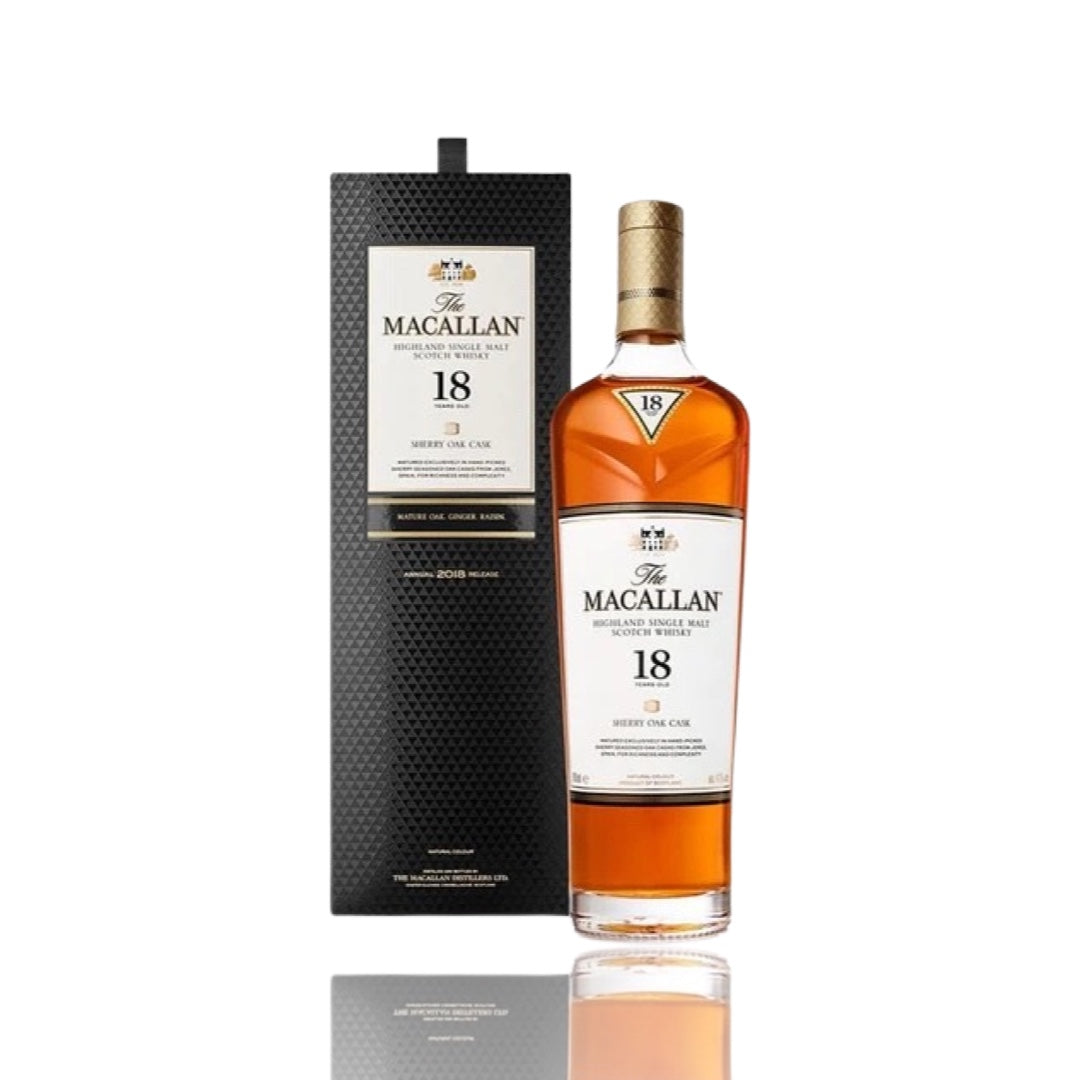 2018 Macallan 18 Year Old Sherry Oak Single Malt Scotch Whisky 750ml