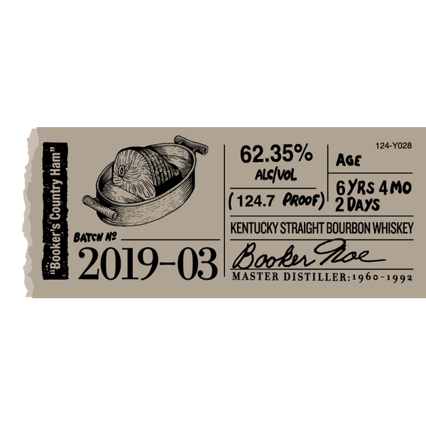 2019 Booker's Batch 2019-03 Booker's Country Ham Kentucky Straight Bourbon Whiskey 750ml