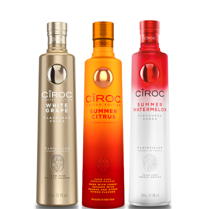 Ciroc Summer Citrus, Watermelon & White Grape Vodka Bundle 750ml 3
