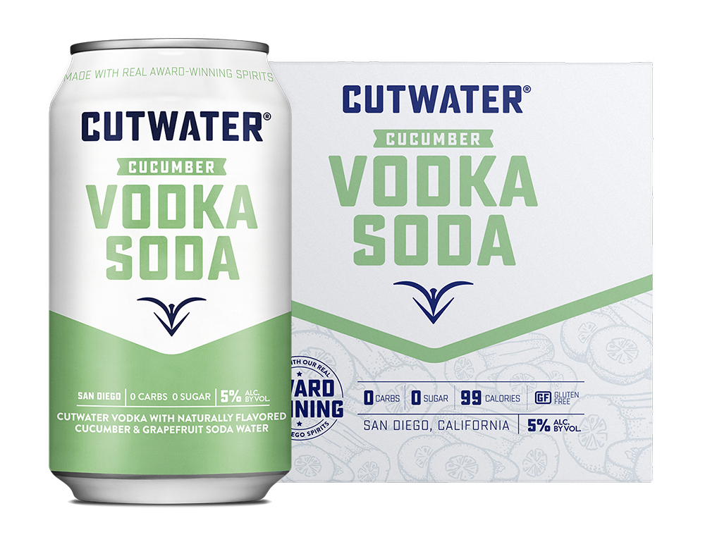 Cutwater Spirits Fugu Cucumber Vodka Soda Cocktail 12-Oz Can 4-Pack