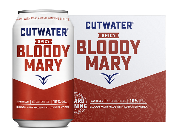 Cutwater Spirits Fugu Vodka Spicy Bloody Mary Cocktail 12-Oz Can 4-Pack