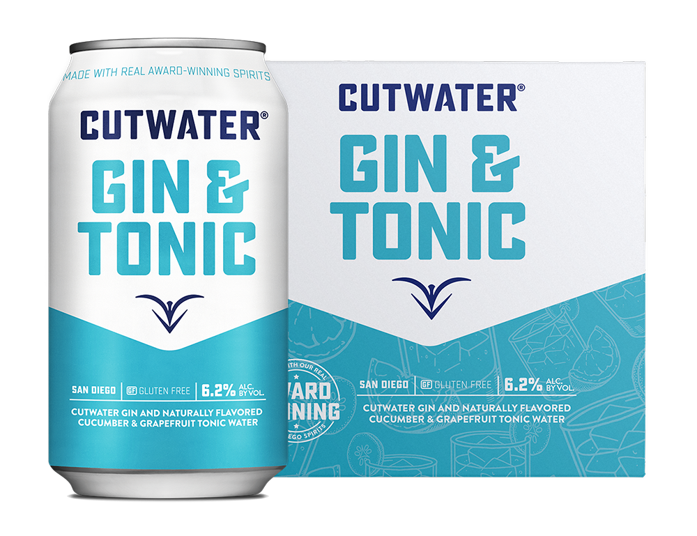 Cutwater Spirits Gin & Tonic Cocktail 12-Oz Can 4-Pack
