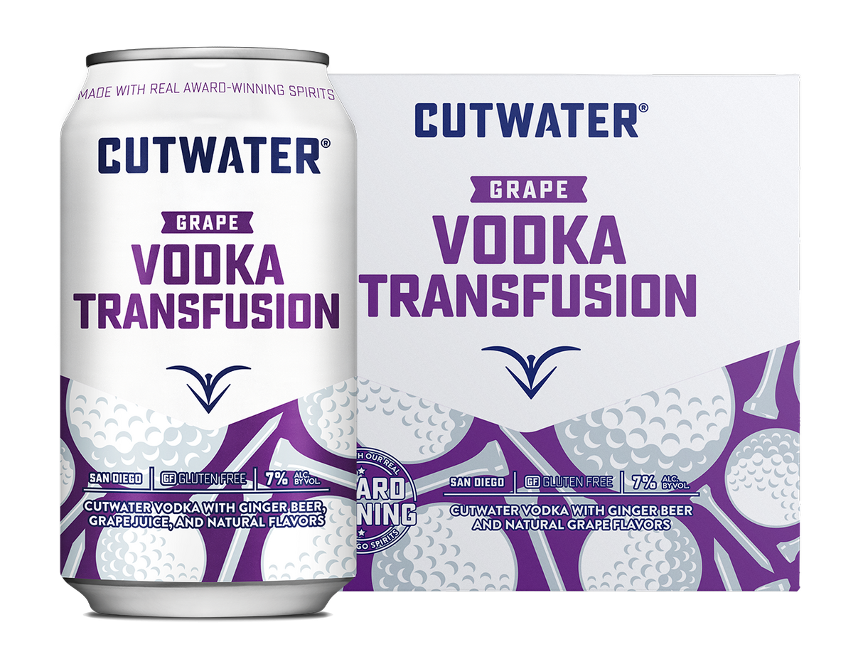 Cutwater Spirits Grape Vodka Transfusion Cocktail 12-Oz Can 4-Pack