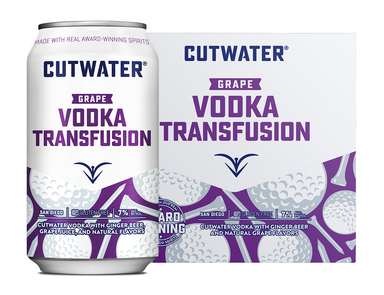 Cutwater Spirits Grape Vodka Transfusion Cocktail 12-Oz Can 4-Pack