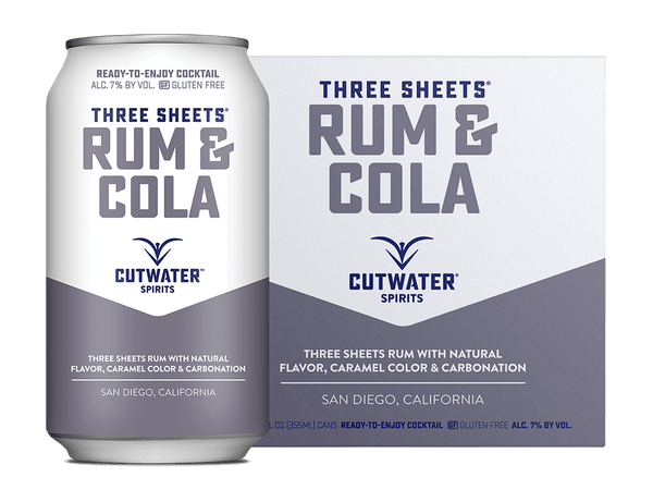 Cutwater Spirits Three Sheets Rum & Cola 12-Oz Can 4-Pack