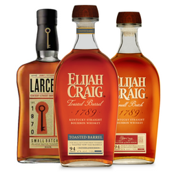 Elijah Craig Toasted Barrel, Elijah Craig Small Batch & Larceny Bourbon Bottle Combo