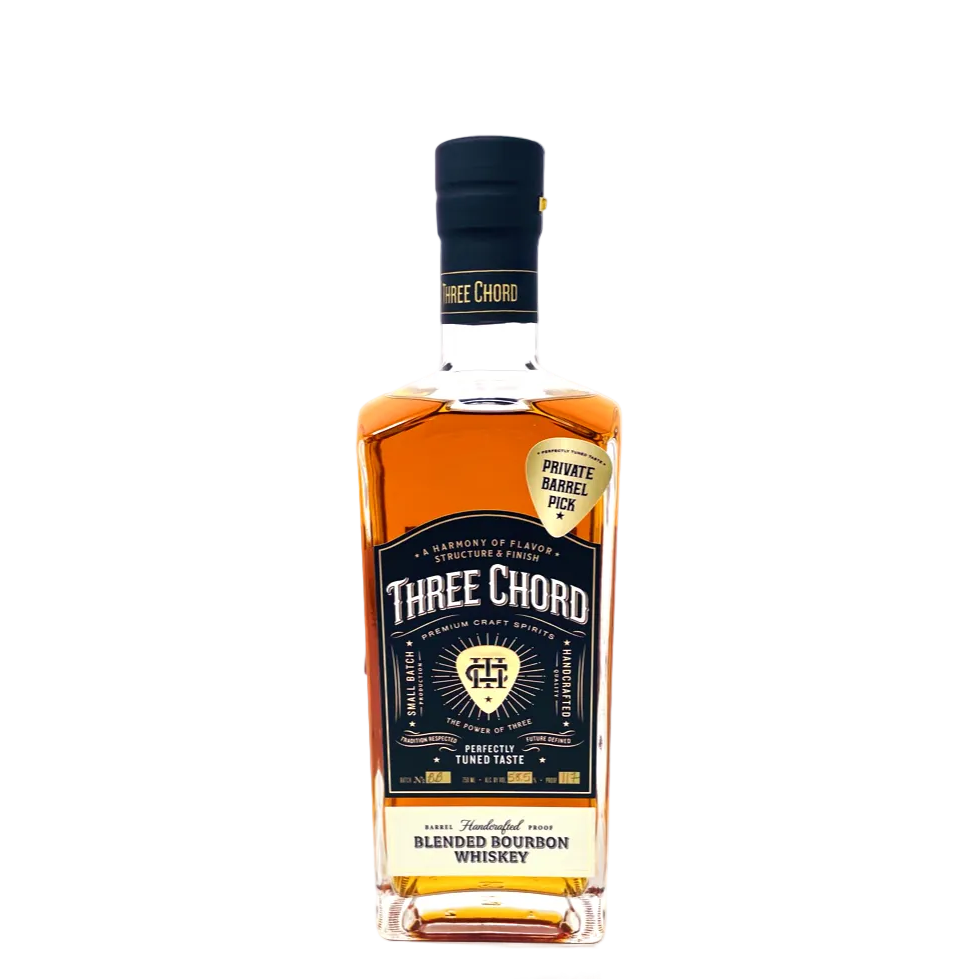 Three Chord Single Barrel Blended Bourbon Whiskey Honey Cask Finish 'San Diego Barrel Boys' Select