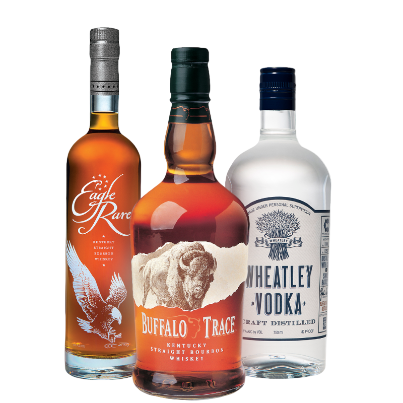 Wheatley Vodka, Eagle Rare & Buffalo Trace Bourbon Whiskey Bundle 750ml 2-Pack