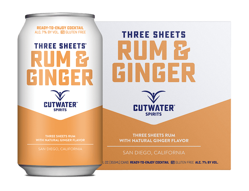 Cutwater Three Sheets Rum & Ginger (4 Pack Cans)